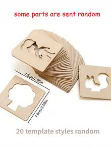 Bộ dụng cụ vẽ tranh bằng gỗ 20/40/60 mảnh, dụng cụ vẽ tranh cho trẻ mẫu giáo, tiểu học, người mới bắt đầu, vẽ graffiti, bé trai và bé gái, quà tặng giáo dục lý tưởng. - Nhiều màu - Xem 9