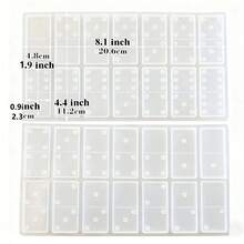 2pcs Resin Domino Mold, 28 Cavities Resin Cast Domino Silicone Mold, Epoxy Resin Mold, Suitable For DIY Domino Game, Pendant, Jewelry - Milky White/silicone - View 11
