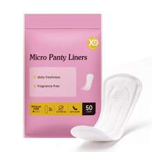 50 Count 155mm Micro Panty Liners,Fragrance-Free Daily Pads.Soft Breathable Surface,High Absorbency.Hypoallergenic Lightweight Liners For All-Day Freshness.FDA Approved,GMP Certified,Chlorine & Pesticide-Free Sanitary Care - View 5