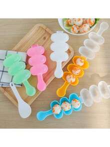 2 piezas Herramienta agitadora de sushi, agitador de bolas de arroz, agitar para hacer bolas de arroz redondas, agitador de arroz, molde de bolas de arroz, herramienta moldeadora de arroz 3 en 1 DIY - Multicolor - Ver 5