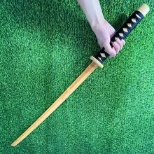 100cm/39.3in Wooden Samurai Sword Model, Japanese Martial Arts Iaido Authentic Samurai Sword Real Size, Japanese Samurai Sword Anime Cosplay Prop, Unsharpened Damascus Steel Sword, Large Medieval Sword Model Gift - 39inch/100cm - View 7