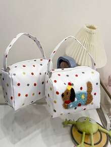 1pc New Arrival Cute Rainbow Dachshund Design Cosmetic Bag, Travel Pouch, Storage Organizer - View 7