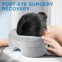 Almohada facial para cama reposacabezas de masaje almohada facial después de la cirugía ocular recuperación posterior a los ojos o bronceado en la playa pijamas propensos con diseño - Gris - Ver 5