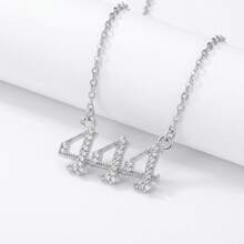 1件欧美时尚个性化天使数字444吊坠项链（女士款） - 銀色 - 查看 5