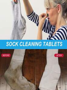 Jakehoe 20/5片装袜子清洁片，去除泛黄、污渍，软化并清洁袜子，多功能清洁片 - 固體 - 查看 7