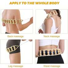 SilvaLex Wooden Massage Tool, Full Body Massager, Hand Massager, Leg Massager, Shoulder Massager, Neck Massager, Face Massager, Back Massager, Waist Massager, Full Body Muscle Massage, Multi-Functional Massage Tool For Different Body Parts, Body Relaxation Tool - Apricot - View 7
