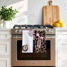 2pcs Ball Coquette Bow Kitchen Towels /  Leopard Star Kitchen Decor Dish Tea Towels / Retro Y2K Aesthetic Bathroom Decor Hand Towels - trắng - Xem 2