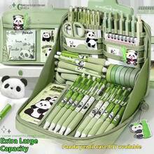 超值!熊猫文具笔袋礼盒套装,大容量翻盖笔袋,学生日常文具收纳袋,可爱熊猫配件文具礼盒套装,返校文具礼盒套装,多功能笔袋,防水防污文具收纳袋,小学生文具礼盒套装。笔袋可随意装饰。返校季,学习用品,笔袋,背包 - 12層大容量筆袋 - 查看 8