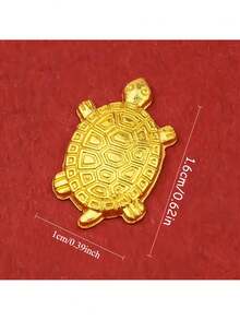 50/6pcs Gold Lucky Turtle Gifts, Exquisite Metal Ornaments, Feng Shui Golden Lucky Turtle Decor, Theme Party Gifts, Home Desktop Decoration, Potted Plant Micro Ornaments, Suitable For Party Surprises, Desktop Decor, Wallet Hanging Accessories, Desktop Ornaments - Multicolor - View 9