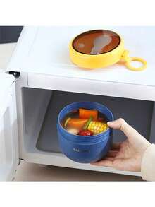 1个不锈钢/塑料大容量早餐杯，可作燕麦杯、牛奶杯，适用于盛装粥、麦片、沙拉、奶昔、酸奶等，可重复使用，带盖和勺子，是居家、办公、学校、旅行和户外野餐的理想之选。 - 彩色 - 查看 14