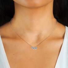 ConiiW 925 Sterling Silver Necklace Inlaid With 0.9 Carat Moissanite, Romantic & Minimalist, Suitable For Daily Wear, Perfect Gift For Autumn/Winter Holidays, Weddings, Parties, Christmas, Thanksgiving, Halloween, Valentine's Day, Mother's Day, Father's Day, Back To School, Weddings, Birthdays, Anniversaries, New Year And More Occasions For Men And Women - 0.5 Carat - View 6