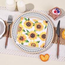 20 Stücke/40 Stücke/60 Stücke Sonnenblumen-Themen-Partydekorationen - Sonnenblumen-Servietten, 2-lagige Einweg-Papierservietten mit gelber Blumendekoration, perfekt für Sommer-Geburtstagspartys, Hochzeiten und andere Blumen-Themen-Partyartikel - Übersicht 5