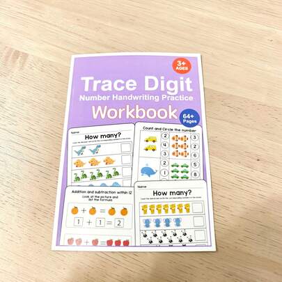 64页彩色怪兽数学练习册（1-20）：数字描摹和书写、初学者加减法、有趣的计数活动，是幼儿园家庭学习的理想选择，也是完美的节日礼物。