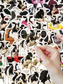 50 Pcs Funny Cow Life Stickers, Realistic Cows In Human Jobs, Waterproof For Scrapbooking, Journals, Phone Case, Laptop, Water Bottle & Daily Mood Expression Scrapbook Supplies Stationery Funny Stickers - Fun Cows - View 6
