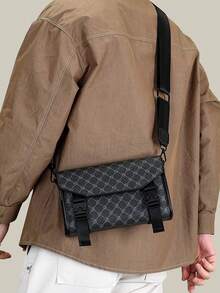 男士商务邮差包，休闲信封式单肩包，简约复古斜挎包 - 彩色 - 查看 2