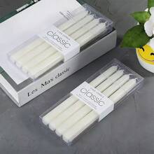 Bộ 4 nến thân dài không khói, không mùi kiểu Châu Âu cổ điển, màu trắng ngà lãng mạn, thích hợp làm quà tặng cho đám cưới, tiệc tối kiểu phương Tây, trang trí, sinh nhật và tốt nghiệp. - Nhiều màu - Xem 17