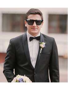 2pcs Personalized Letter Fashion Glasses, Available In White And Black, Suitable For Bride, Groomsman, Bridal Party, Newlyweds, Great Wedding Gift - View 9