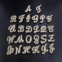 1pc Cute Zinc Alloy Rhinestone & Enamel 26 English Letter Brooch, Suitable For Women's Daily Wear - Gold and Black - View 1