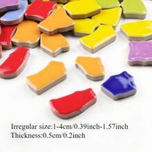180g/6.35oz Mixed Color Asymmetric DIY Ceramic Mosaic Tiles Shattered Ceramic Pieces Craft Material Collage Tile Decoration Loose Material - A - View 3