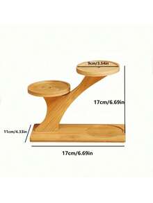 1pc Bamboo Planter Tray, Suitable For Succulent Plant Decor - Apricot - View 5