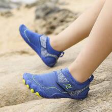 1 Pair Boys' Summer Outdoor Water Shoes, Hook And Loop Casual Beach Sandals - Blue - View 5