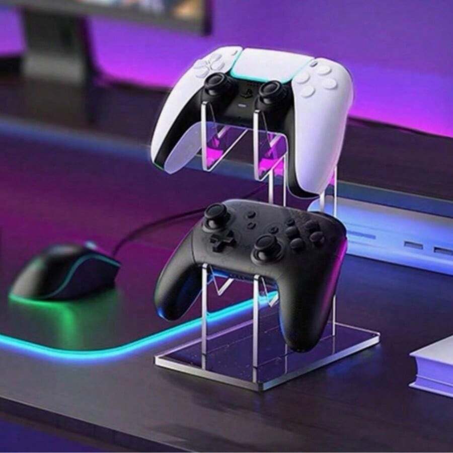 1 Set Transparent Acrylic Headphone Hanger Detachable Desktop Storage Rack Holder For Phone, Switch, PS Game Controller Back To School Desktop Accessory