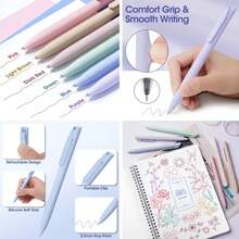 美观的文具用品，0.5毫米自动铅笔，大容量笔袋，12支彩色荧光笔，6支黑色墨水凝胶笔，学生文具必备，大学生活必备。圣诞礼物。返校必备。 - 套裝 - 查看 6