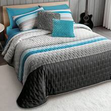 Neo Abstract Duvet Cover With Concord Pillowcases - Grey - View 4