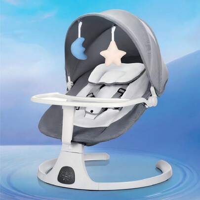 3-In-1 Electric Baby Bouncer & Baby Swing, Adjustable Soother With Reclining Function, Electric Rocking Function & Removable Tray, Sturdy Frame With Secure Harness System, Ideal For Newborns & Toddlers (Indoor), Modern & Ergonomic Design