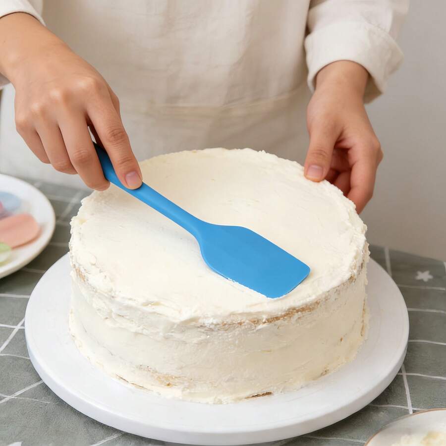 1/3/5/10件装硅胶奶油刮刀，一体式糖霜刮刀，耐热烘焙刮刀，厨房搅拌面糊刀 - 彩色 - 查看 1