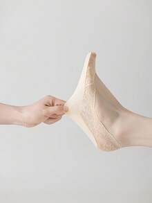 2/4/7 Pairs Women's Ultra-Thin Mesh Breathable Invisible Lace Silicone Non-Slip Boat Socks, Soft & Sweat-Absorbent - Multicolor - View 6