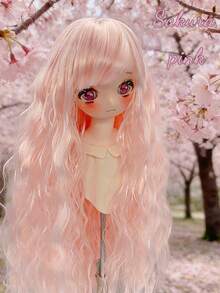 1pc BJD Doll Wig, MJD Doll Wig, SD Doll Wig, 3/4/6 Inch Bangs Soft High-Temperature Fiber Wig Blank, Personalized DIY Cotton Doll Making Accessory Wig Blank, 60cm Dream Fairy Wig With Inward Curled Bangs - Wavy - View 4