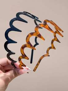 1/2pcs Triangular Hair Hoop With Teeth, Versatile Headband For Washing Face, U-Shaped Design Is Lightweight And Non-Ear Pinching, Multiple Styles And Colors Available To Meet Different Hair Accessory Needs - Multicolor - View 3