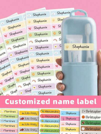 1-220pcs Custom Name Stickers - Personalized Name Labels, Custom Text Stickers, Custom Birthday Gift Stickers, Waterproof & Oilproof Durable Labels, Unique One-Of-A-Kind Gift, Perfect For Home Storage Organization, Office Supplies, Corporate Events, Sports Activities, Travel Gear, Party Favors, Gift Wrapping, Luggage Tags, Stylish