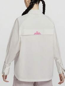 Nike Sportswear 長袖超寬鬆胸部V字形設計長袖襯衫 女款 帆白 - 帆船 - 查看 4