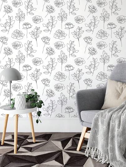 1 cuộn giấy dán tường họa tiết hoa tối giản phong cách retro, kích thước 1m/3m/5m, trang trí tường kiểu Bắc Âu, giấy dán tường có thể tháo rời và tự dính, giấy dán tường vinyl dùng để tự trang trí nhà cửa, phòng ngủ, nhà bếp, phòng khách, phòng tắm, tủ, làm mới đồ nội thất.