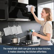 FANG 60pcs Dishcloths, Multipurpose Wire Miracle Cleaning Cloths, Wire Washing Cloth, Non Scratch Wire Dishcloth, Wire Miracle Cleaning Pads, Reusable Wire Dishwashing Rags For Wet And Dry Dish, For Kitchen, Sinks, Pots, Pans, Metal, Dishes - Khăn lau chén bằng dây bạc - Xem 3