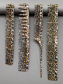 4pcs Hairstylist Graffiti Style Hair Brush Set, Professional Salon Haircutting Styling Comb For Long Hair Trimming And Shaping - Multicolor - View 14