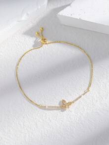 1pc Elegant Spring New Butterfly Adjustable Chain Bracelet, Adds Sophistication For Daily Wear, Birthday, Party, Wedding, Graduation Gift - Multicolor - View 7