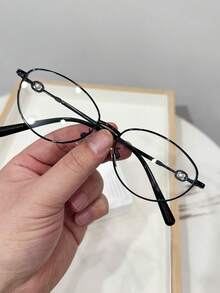 1pc Women's Casual Retro Oval Red Fashion Flat Glasses, Suitable For Daily Wear And Street Photography - Multicolor - View 16