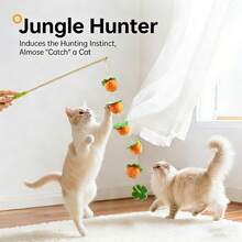 1pc Tomato Shaped Cat Teaser Wand Toy With Bell, Felt Material Pet Toy - Multicolor - View 3