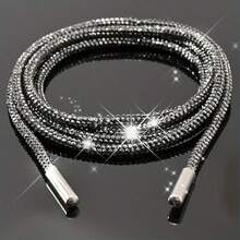 2 Pairs Of Luxury Rhinestone Shoelaces, Round Rhinestone Shoelaces/Hat Straps, Stylish And Sparkling, Crystal Drawstring Athletic Shoelaces - White - View 9