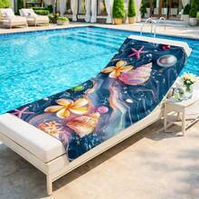 1pc Marble, Starfish, Shell & Flower Pattern Printed Beach Towel, Super Absorbent Quick Dry Towel For Swimming, Soft & Lightweight Beach Blanket, Ideal Beach Essential For Beach, Swimming, Outdoor, Camping, Travel - B - View 5