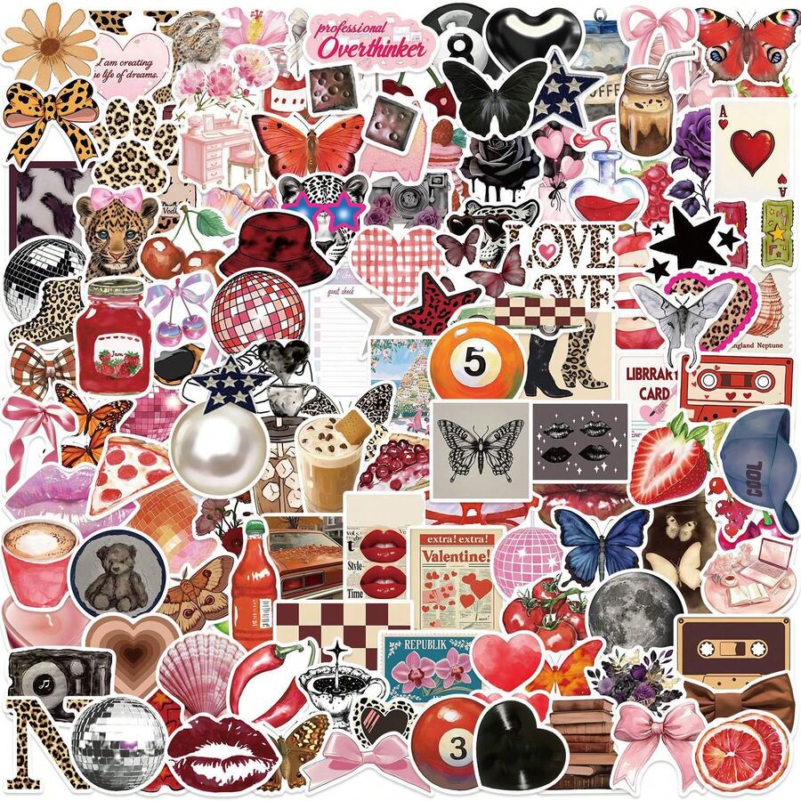 Bộ 200 miếng dán phong cách đô thị Y2K, miếng dán trang trí phong cách đô thị Y2K màu nước độc đáo, miếng dán phong cách thành thị, miếng dán nhật ký, miếng dán động vật dễ thương, miếng dán hoa, miếng dán vinyl chống thấm nước, thích hợp cho máy tính xách tay, điện thoại, ô tô, ván trượt, bình nước, sổ lưu niệm, sổ tay máy tính, v.v. - 200 cái - Xem 1