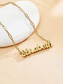 1件个性化时尚多链项链，可定制不锈钢英文字母吊坠项链，男女皆宜日常佩戴，适合情侣、男友、女友、父母、家人、宠物，是情人节、母亲节、父亲节、周年纪念日、派对、婚礼的完美礼物 - 光面雙層 - 查看 12