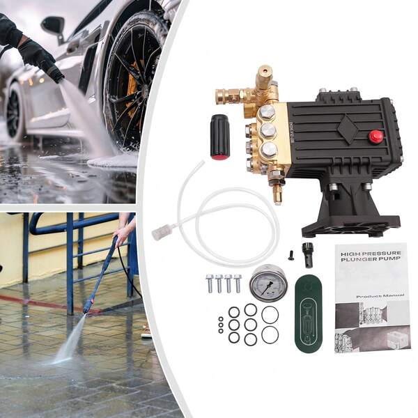 4000PSI Pressure Washer Pump 1 Inch Shaft Horizontal Brass Pump Head Compatible With Honda GX390 For Outdoor Cleaning