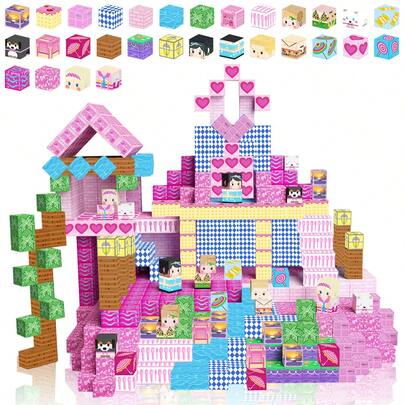90/150/300pcs Magnetic Building Blocks, Magnetic Construction Toys For Building Animal Farm World, STEM Magnetic Blocks, Suitable For Boys And Girls Over 3 Years Old, Sensory Stacking Toys, Christmas & Birthday Gift