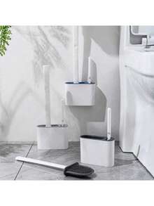 二合一多功能方形马桶刷，配有硅胶刷头，适用于浴室 - 多色 - 查看 10