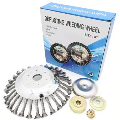 8 Inch Brush Cutter Accessories Wire Weeding Wheels For Yard Cleaning And Maintenance Replacement Parts Of Gearbox For Gasoline Brush Cutter Grass Trimmer