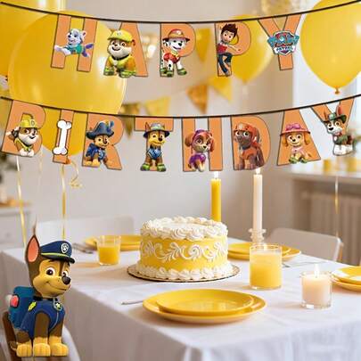 Paw Patrol 1 chiếc băng rôn trang trí tiệc, mỗi chữ cái khoảng 14*14cm, thiết kế hoạt hình dễ thương, vật dụng trang trí tiệc sinh nhật không thể thiếu, đồ dùng tiệc tùng vui nhộn, có thể tái sử dụng, băng rôn chất lượng cao, trang trí phòng sáng tạo, đồ dùng sự kiện & tiệc tùng, băng rôn màu hồng, băng rôn tiệc, băng rôn (kiểu ngẫu nhiên)